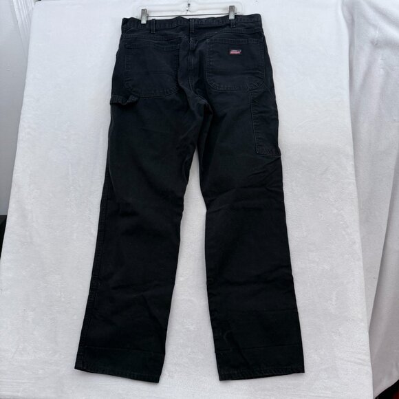 Dickies Pants Men 34x32 Black Canvas Carpenter Workwear Straight Leg - Picture 1 of 10